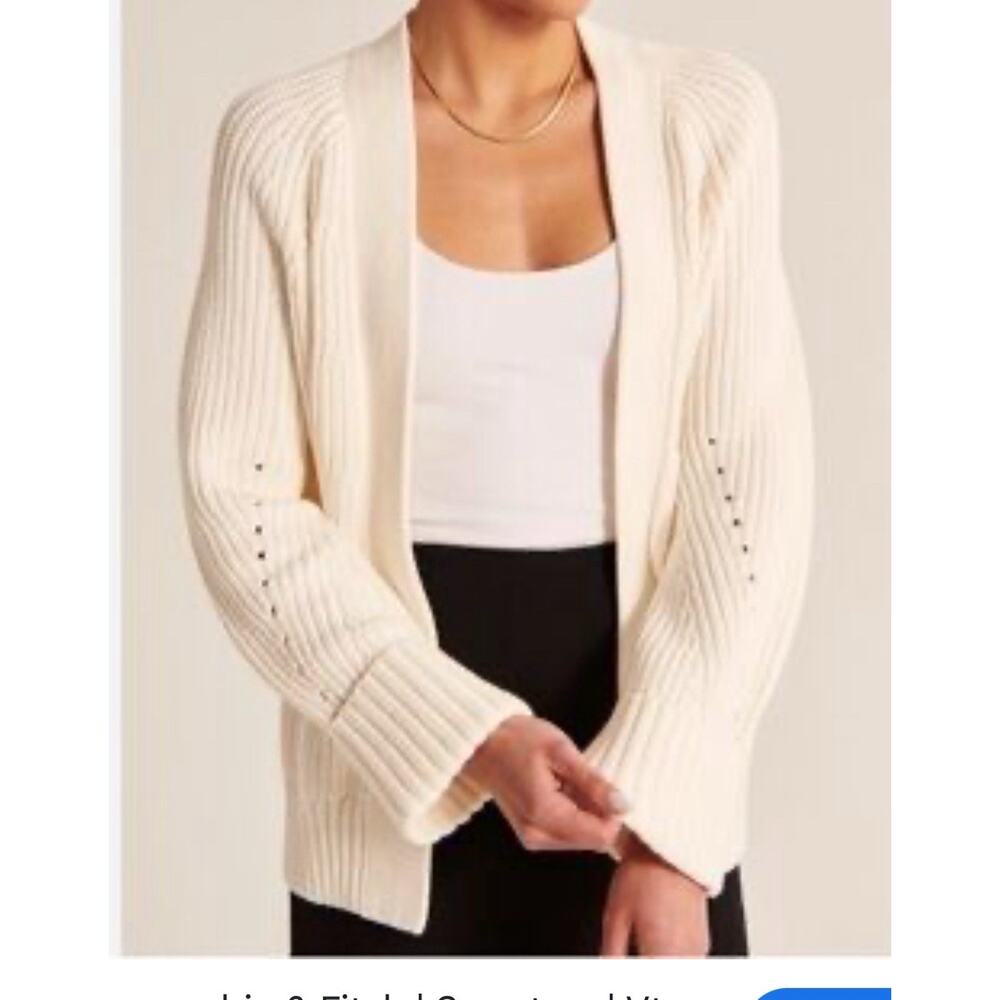 Abercrombie & Fitch Cable Knit Open Cardigan Sweater Women's Size Small 2727